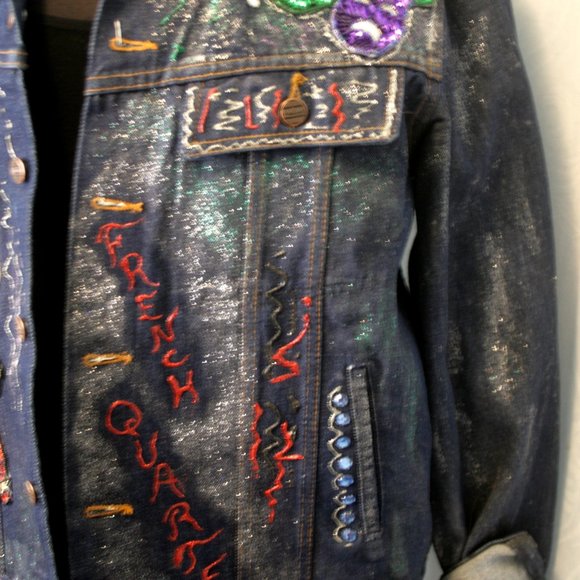Embellished New Orleans Denim Jacket - Picture 4 of 6